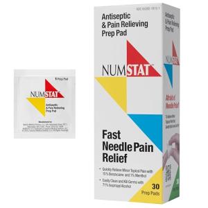 NUMSTAT Numbing Antiseptic Wipes for Pain Relief