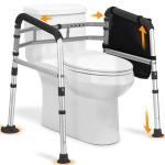 Adjustable Foldable Toilet Safety Rails with Padded Handles