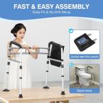 Adjustable Foldable Toilet Safety Rails with Padded Handles