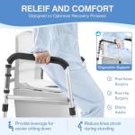 Adjustable Foldable Toilet Safety Rails with Padded Handles