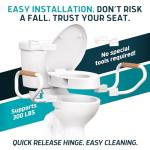 Lunderg Elongated Raised Toilet Seat with Handles