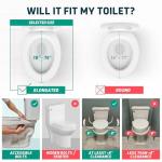 Lunderg Elongated Raised Toilet Seat with Handles