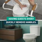 Lunderg Elongated Raised Toilet Seat with Handles