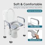 Eosprim Elongated Toilet Seat Riser with Handles