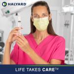 HALYARD Level 1 Yellow Disposable Masks, Box of 50