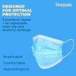 2,000pcs Disposable Face Masks- 3 Ply Breathable Mask For Adults - Blue (40 Packs of 50)