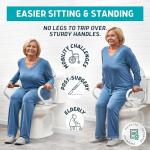 Lunderg Elongated Raised Toilet Seat with Handles