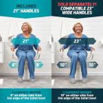 Lunderg Elongated Raised Toilet Seat with Handles