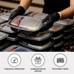 Disposable Black Nitrile Gloves, Chemical Resistant, Medium