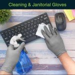 FifthPulse Large Cool Gray Nitrile Gloves, 100 Count