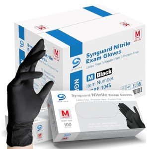 Black Nitrile Exam Gloves - Latex-Free, Medium