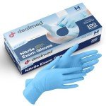 Dealmed Sky Blue Nitrile Exam Gloves - Medium