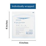 McKesson Sterile Split Sponges, 4" x 4", 50 Count