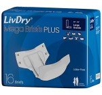 LivDry MegaBriefs Adult Diapers, Large, 16-Pack
