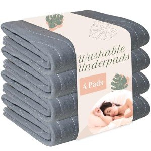 Heavy Absorbency Washable Bed Pads - Pack of 4
