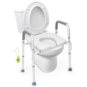 OasisSpace Heavy Duty Raised Toilet Seat with Handles