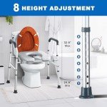 Adjustable Raised Toilet Seat with Handles