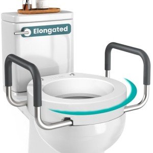 Raised Toilet Seat with Handles for Seniors