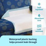 Medline Incontinence Bed Pads 36 x 36 Inches (Pack of 50), Super Absorbent Extra Large Disposable Underpads for Surface Protection, Thick Quilted Chucks Pee Pads for Adults, Kids and Babies, Green