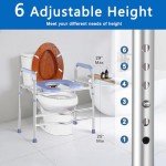 Raised Toilet Seat with Handles - Adjustable Height