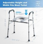 Adjustable Raised Toilet Seat with Handles
