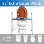 Raised Toilet Seat with Handles - Adjustable Height