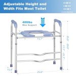 Raised Toilet Seat with Handles - Adjustable Height