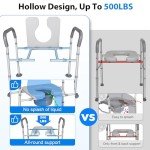 Adjustable Raised Toilet Seat with Handles for Seniors