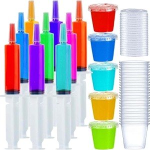 100 Pack Jello Shot Syringes with Lids