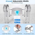 Adjustable Raised Toilet Seat with Handles for Seniors