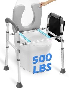 Heavy-Duty Raised Toilet Seat with Adjustable Handles