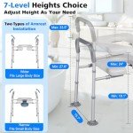 Adjustable Raised Toilet Seat with Handles for Seniors