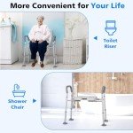 Adjustable Raised Toilet Seat with Handles for Seniors