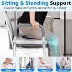 Adjustable Raised Toilet Seat with Handles for Seniors