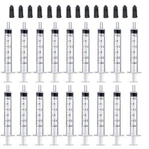 20-Pack 3ml Syringes with Caps