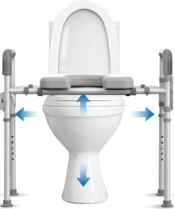 Adjustable Raised Toilet Seat with Handles for Seniors