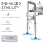 Adjustable Raised Toilet Seat with Handles for Seniors