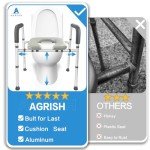 Adjustable Raised Toilet Seat with Handles for Seniors