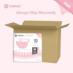 SUNKISS Adult Diapers with Tabs, Medium, 10 Count