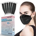 KN95 5-Ply Black Face Masks, 50 Pack