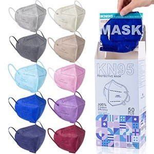 10-Color KN95 Disposable Face Masks - 50 Pack
