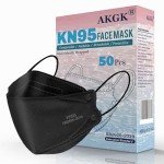 KN95 5-Ply Black Face Masks, 50 Pack