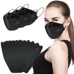 KN95 5-Ply Black Face Masks, 50 Pack