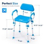 Zler Padded Adjustable Shower Chair for Seniors