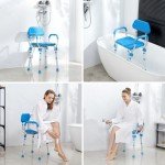 Zler Padded Adjustable Shower Chair for Seniors