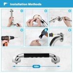 2 Pack 12" Anti-Slip Grab Bars for Bathrooms