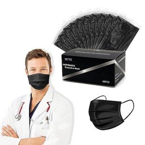 MTYX 3-Ply Black Disposable Face Masks 50PCS