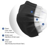 MTYX 3-Ply Black Disposable Face Masks 50PCS