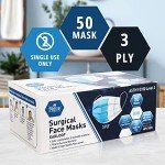 3-Ply Disposable Face Masks for Adults - 50 Pack