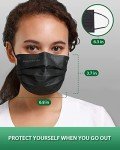 FriCARE 4-Ply Black Disposable Face Masks - 50 Pack
